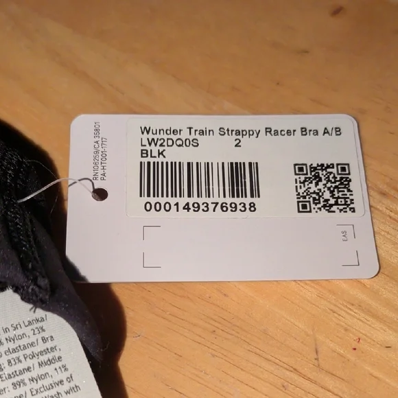 Women's Black Sports Bra - Picture 3 of 3